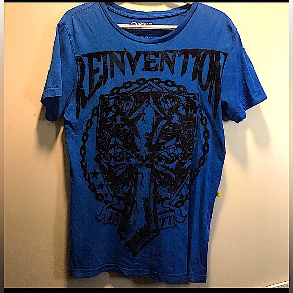 Y2K Vintage Style Graphic T-Shirt - "Reinvention 1977" Blue Streetwear UnisexTee - Picture 7 of 8